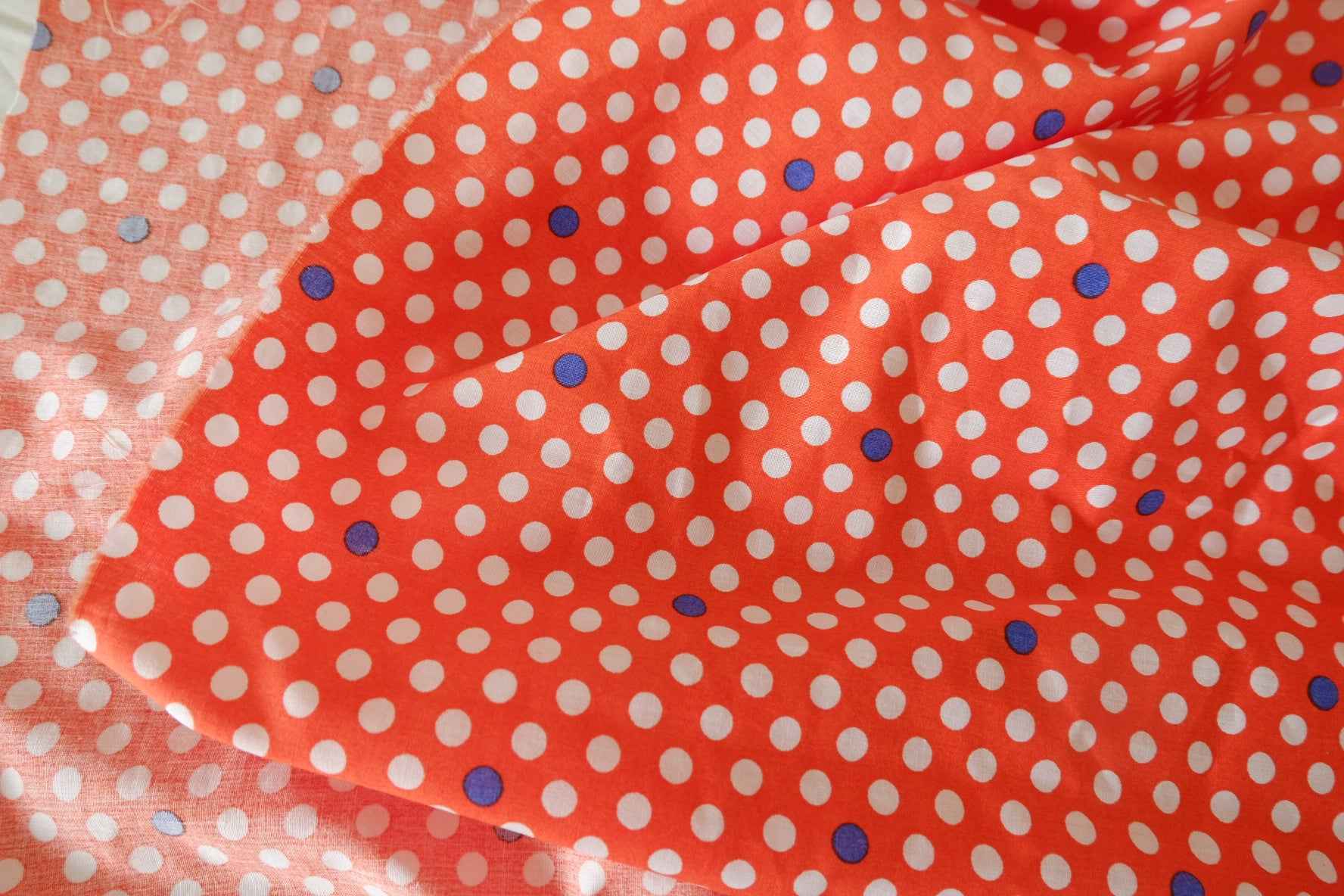 Red Polka Dot Cotton Cloth — 3.17 yd