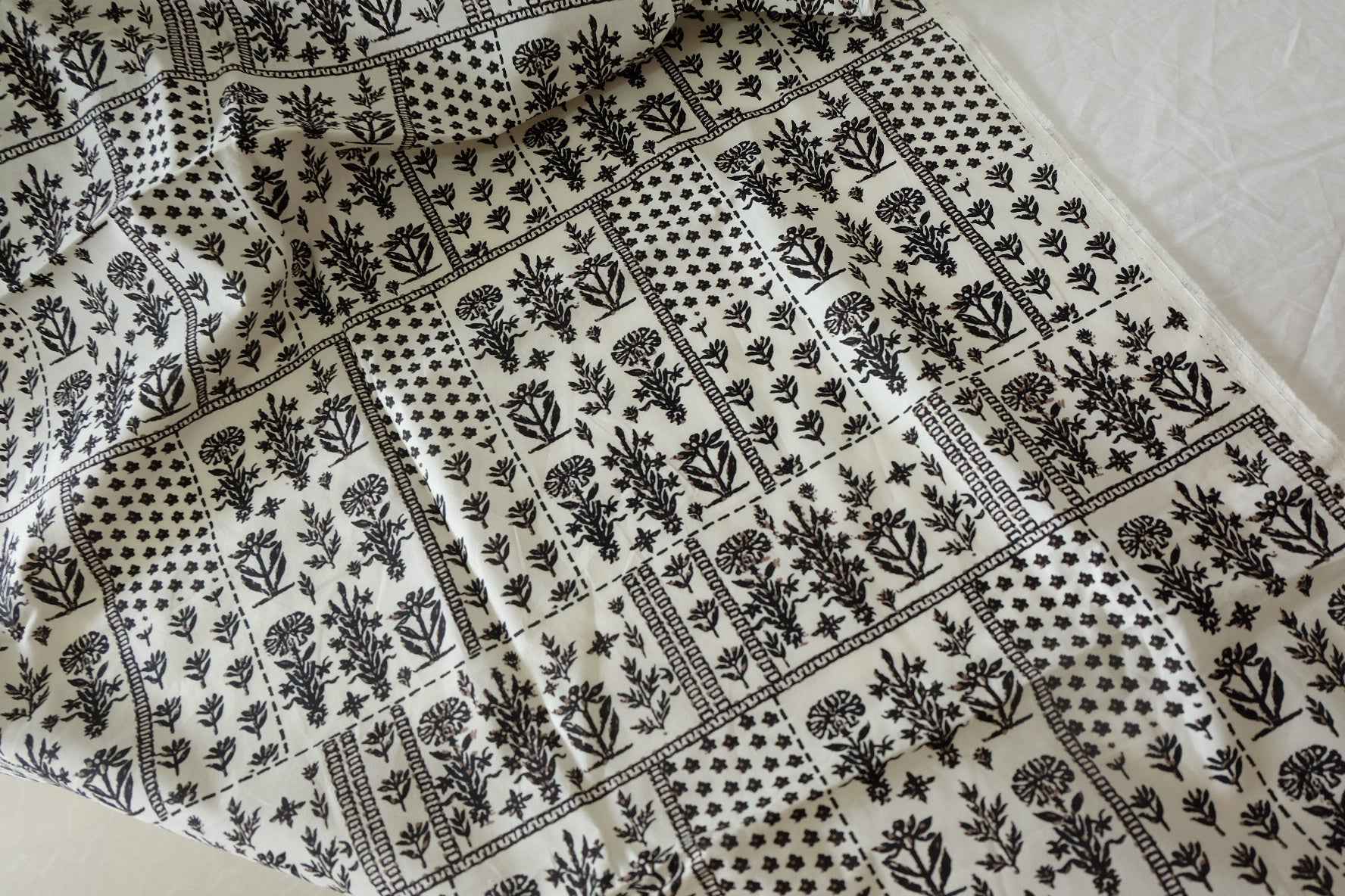 Black Patchwork Botanical Cotton Poplin — 3.28 yd
