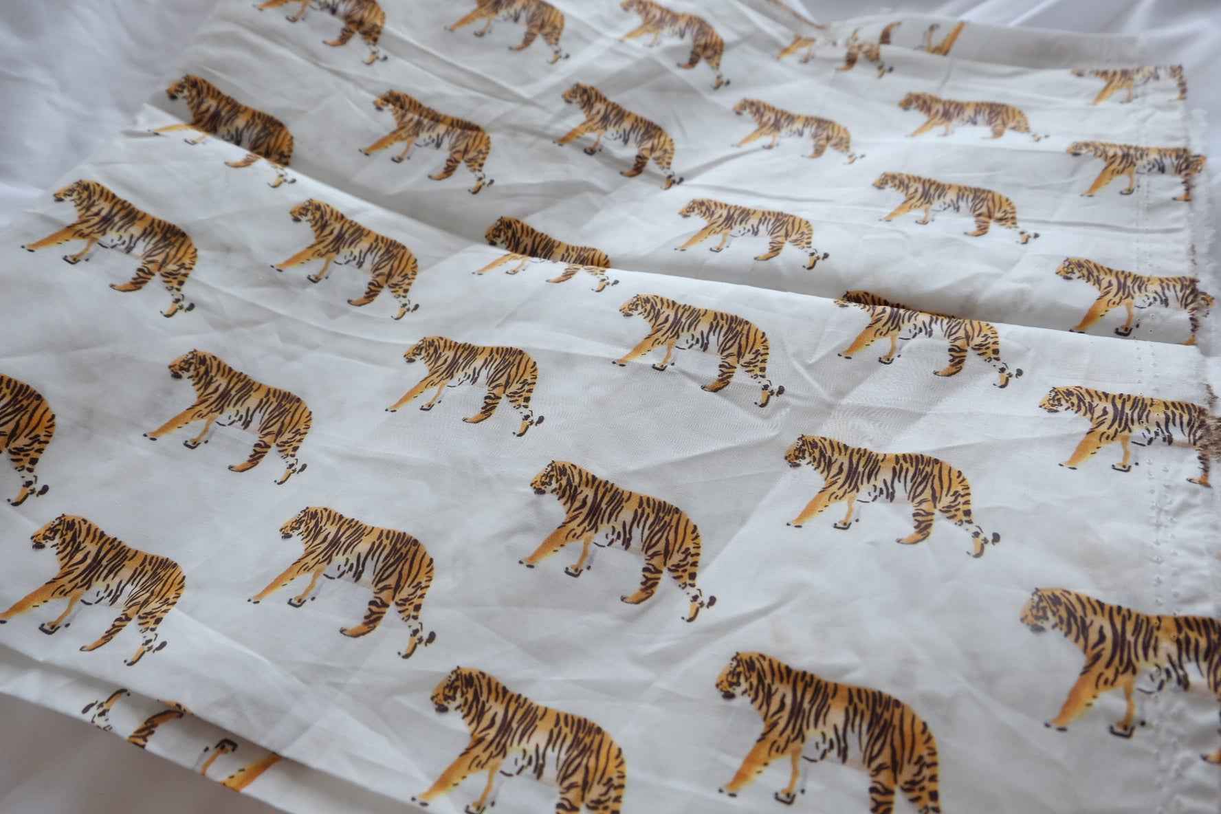 Tiger Print Cotton Poplin Fabric - 1.42 yd