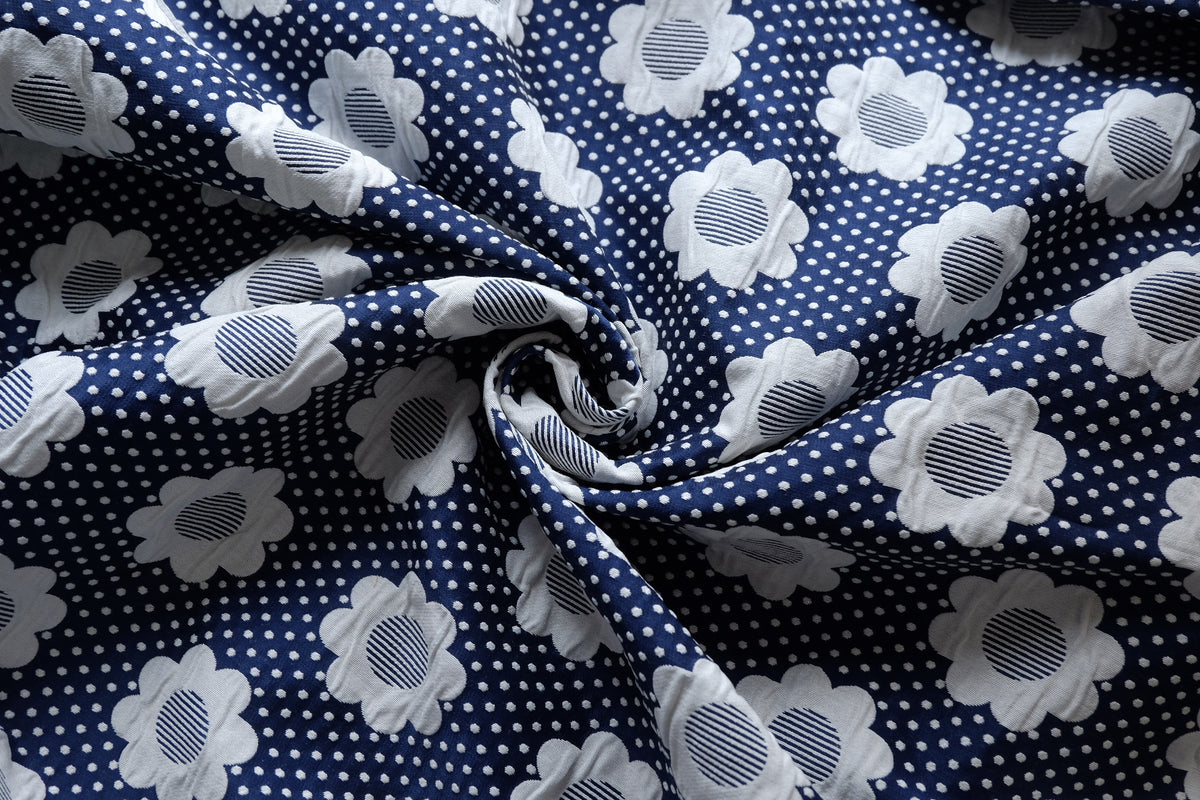 Navy Floral Heavy Jacquard – 1.9 yd