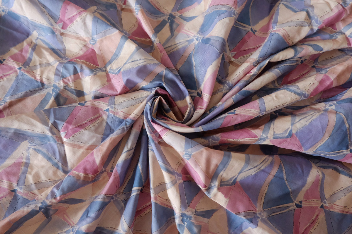 Pastel Kaleidoscope Geometric Cotton Lawn – 2.84 yd