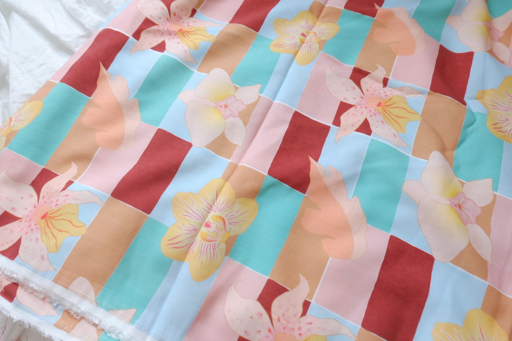 Tropical Orchid Soft Rayon Challis — 3.28 yd