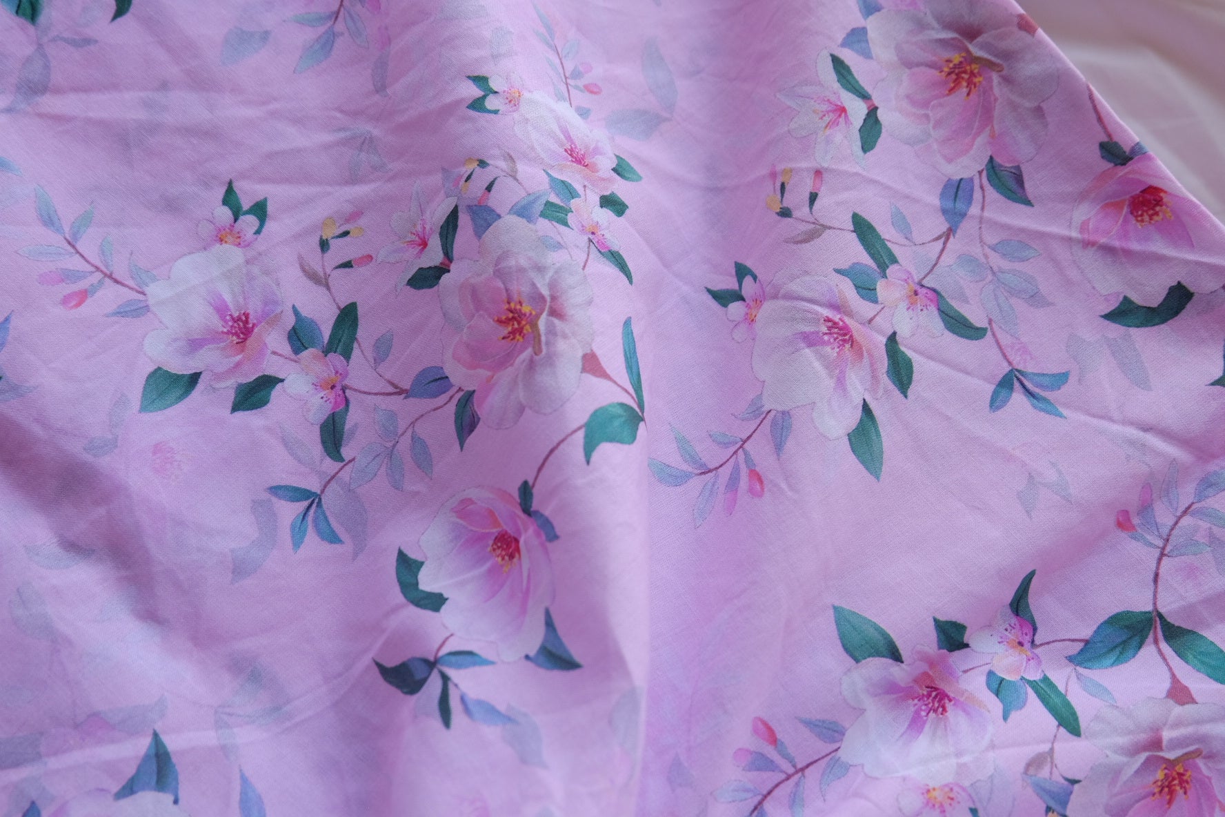 Blush Pink Floral Cotton Batiste – 3.3 yd