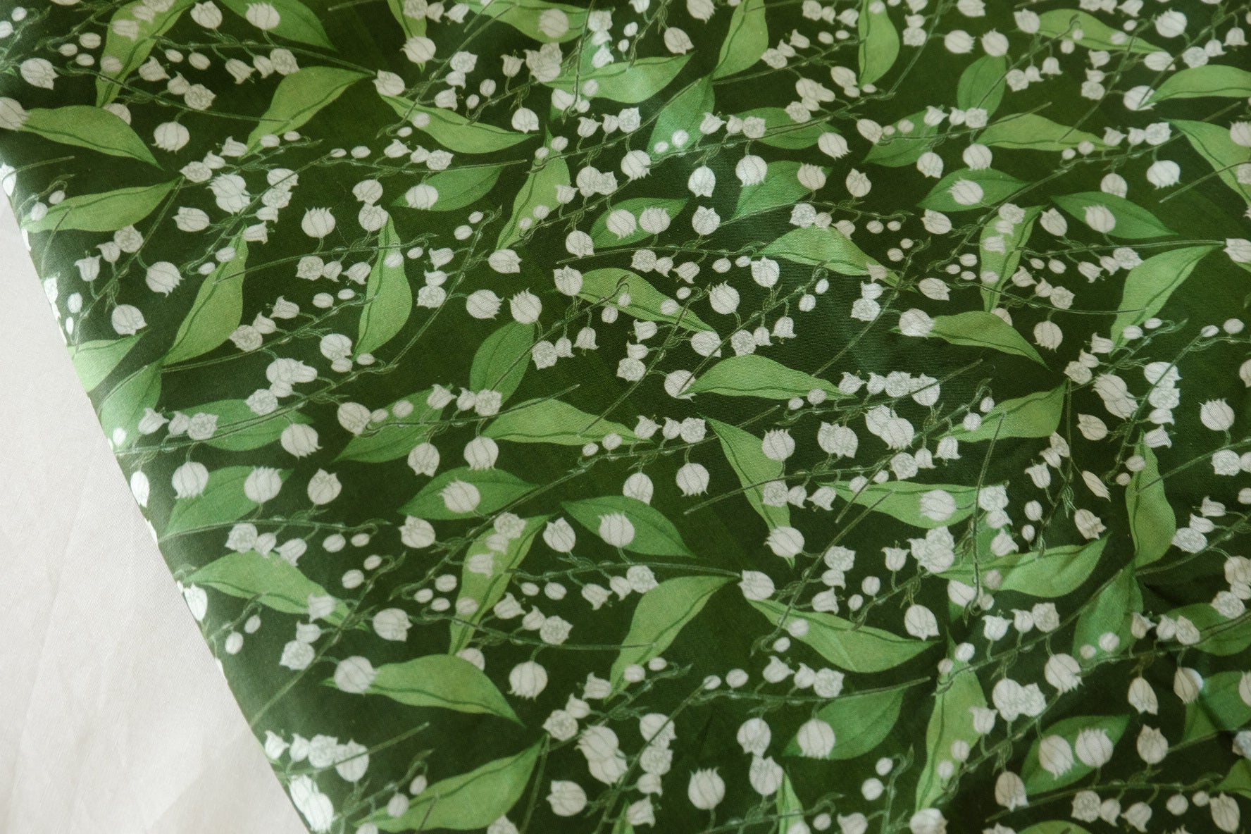 Green Lily of the Valley Cotton Voile Fabric – 2.2 yd