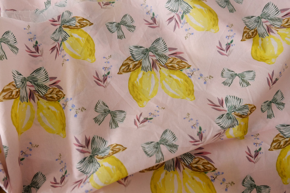 Lemon Bow Cotton Lawn — 1 yd