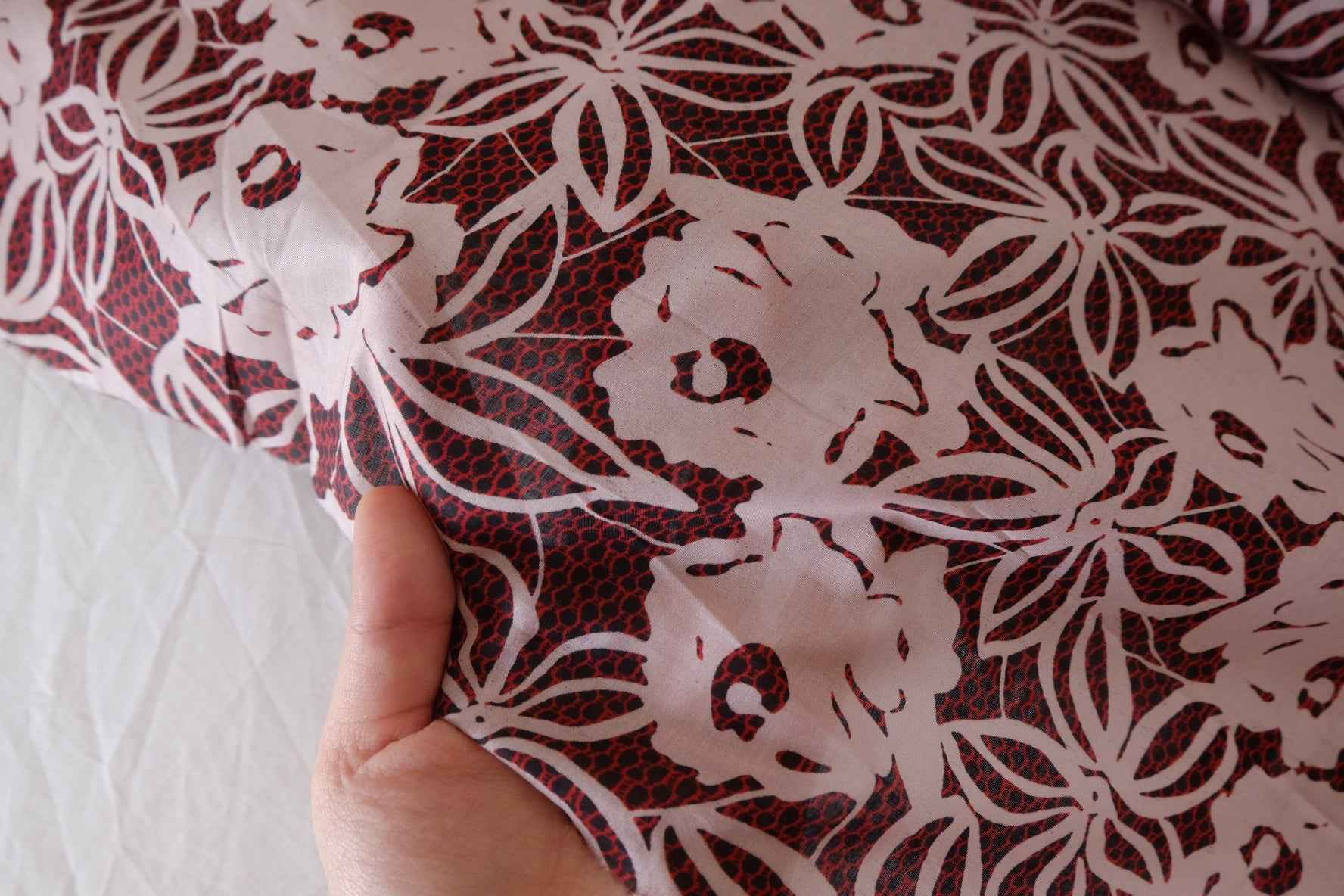 Burgundy Floral Ultra-Light Cotton Lawn Fabric – 3.3 yd