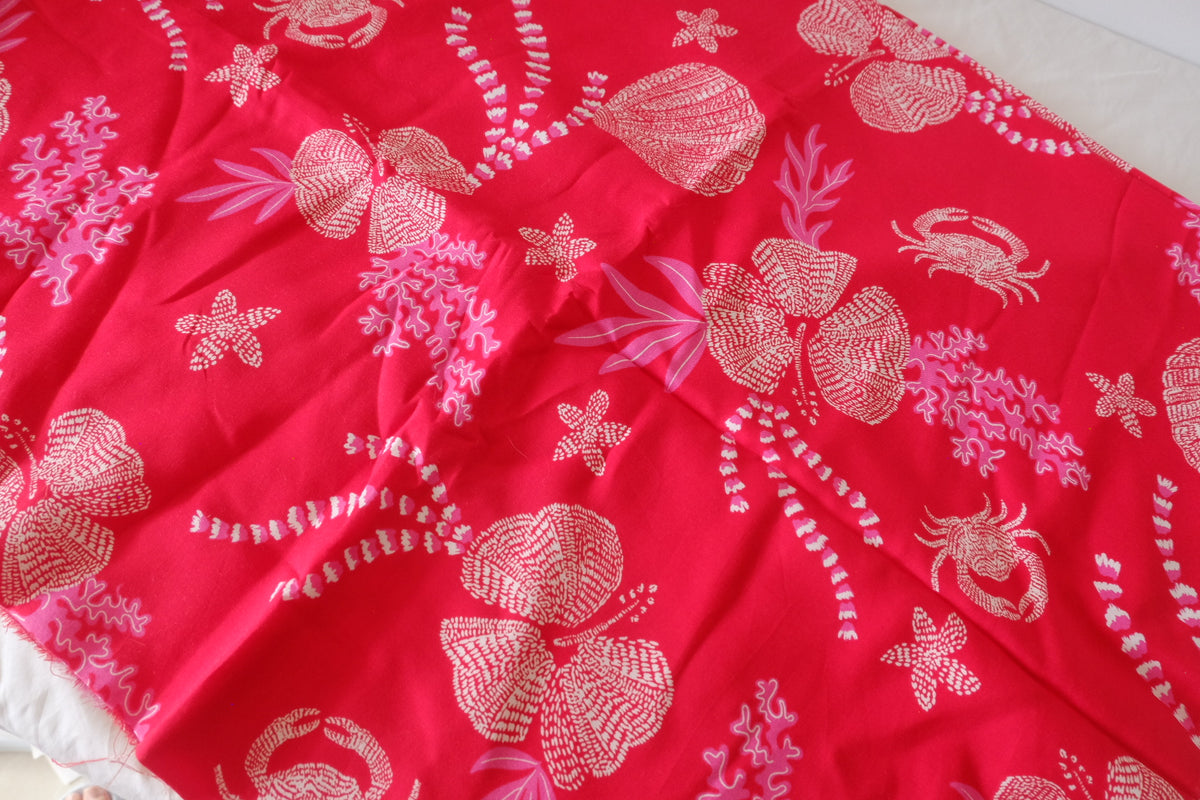 Pink Coral Garden – Soft Cotton Print Fabric – 2.2 yd