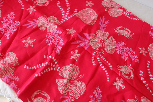 Pink Coral Garden – Soft Cotton Print Fabric – 2.2 yd