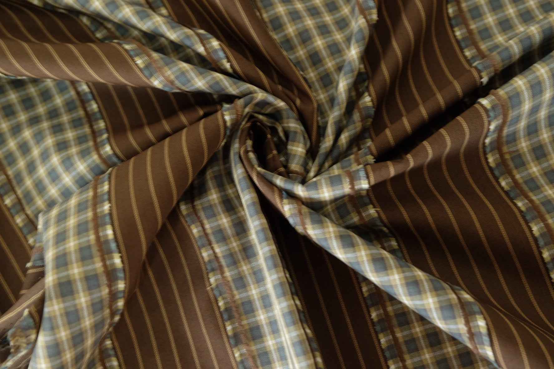 T/C Blend Plaid & Stripe Patchwork Fabric – 2.2 yd