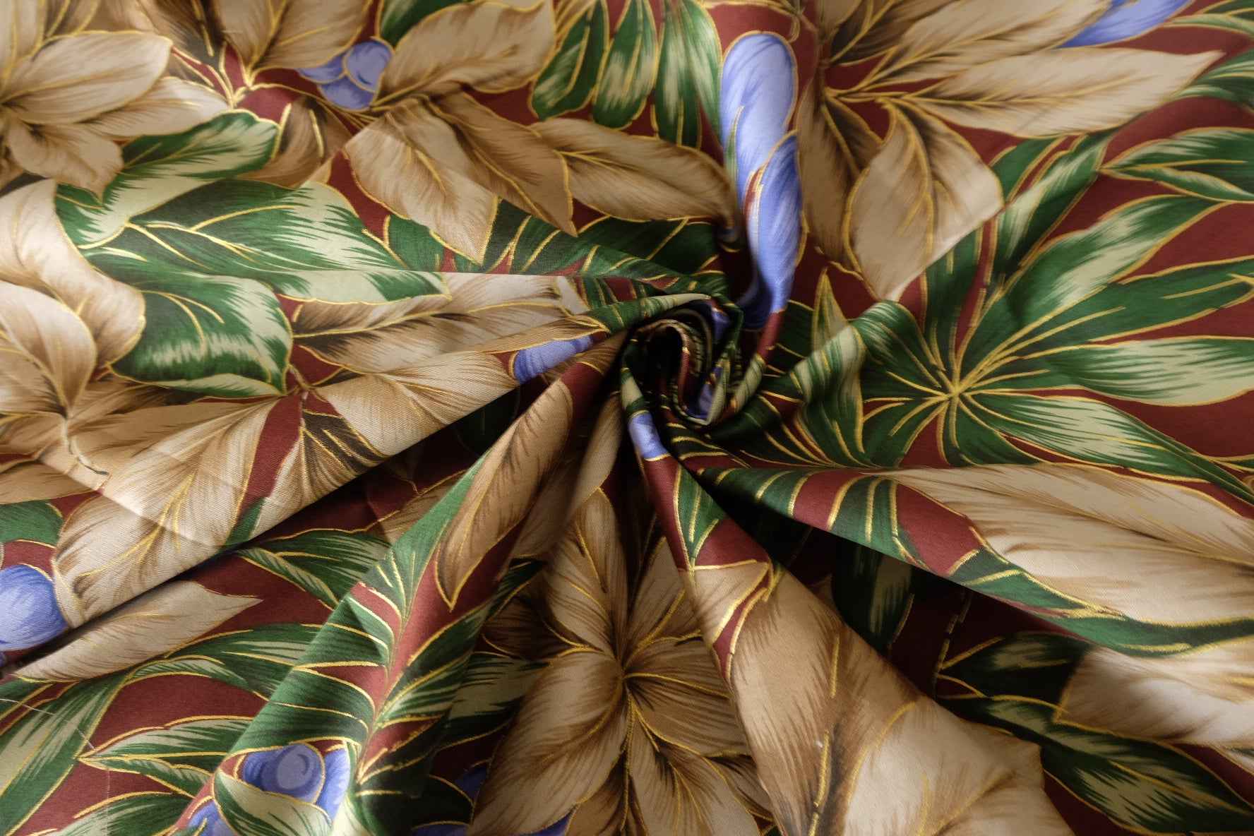 Vintage Tropical Floral Cotton Fabric – 3.3 yd