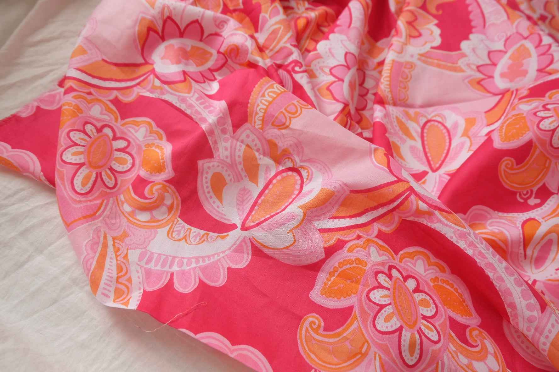 Pink Resort Floral High-Count Cotton Fabric - 2.35 yd