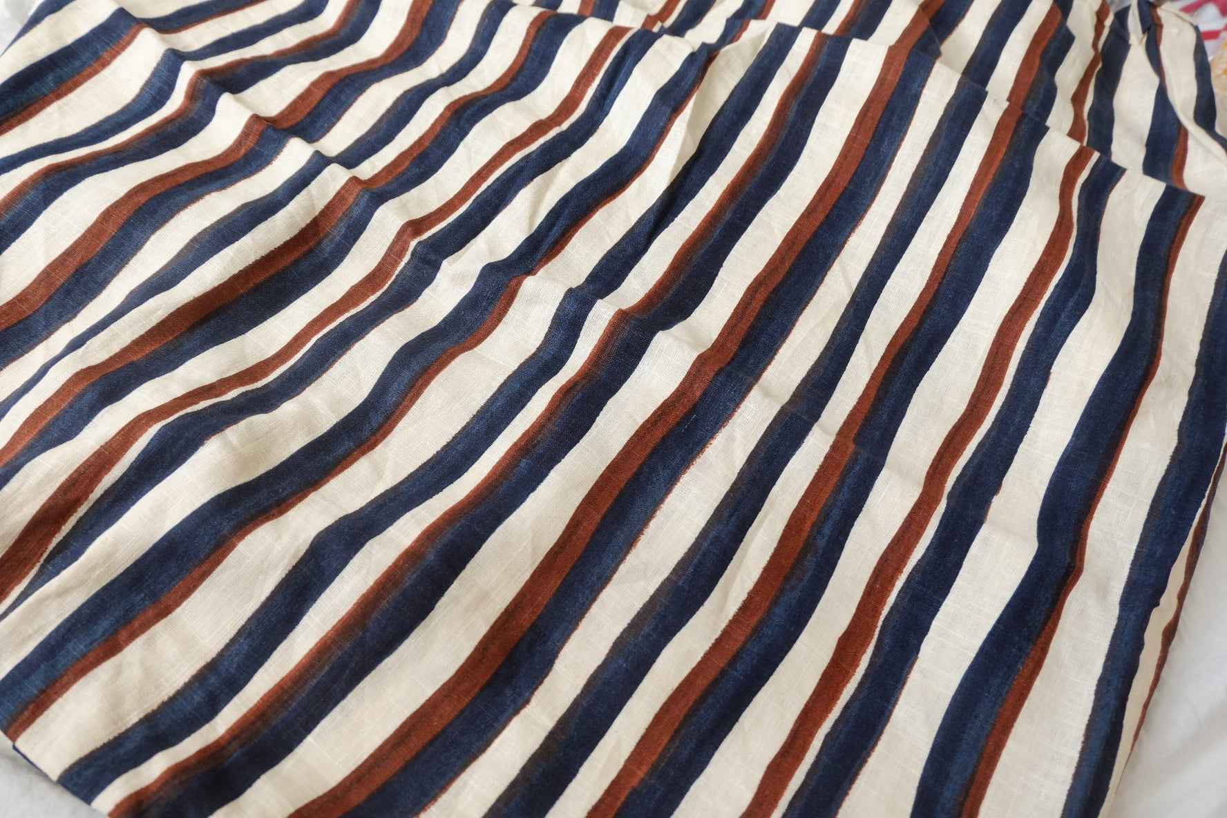 Painterly Stripe Linen Cotton Blend Fabric — 1.53 yd