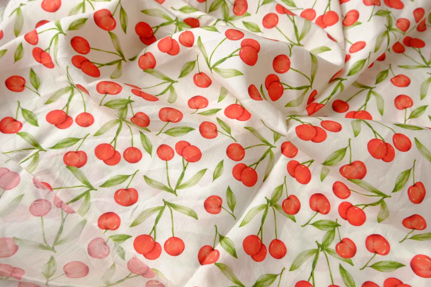 Cherry Print Tencel Fabric - 2.19 yd
