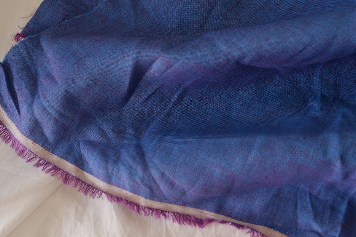 Twilight Blue – Purple Blue Yarn-Dyed Pure Linen Fabric | 1.6 Yards