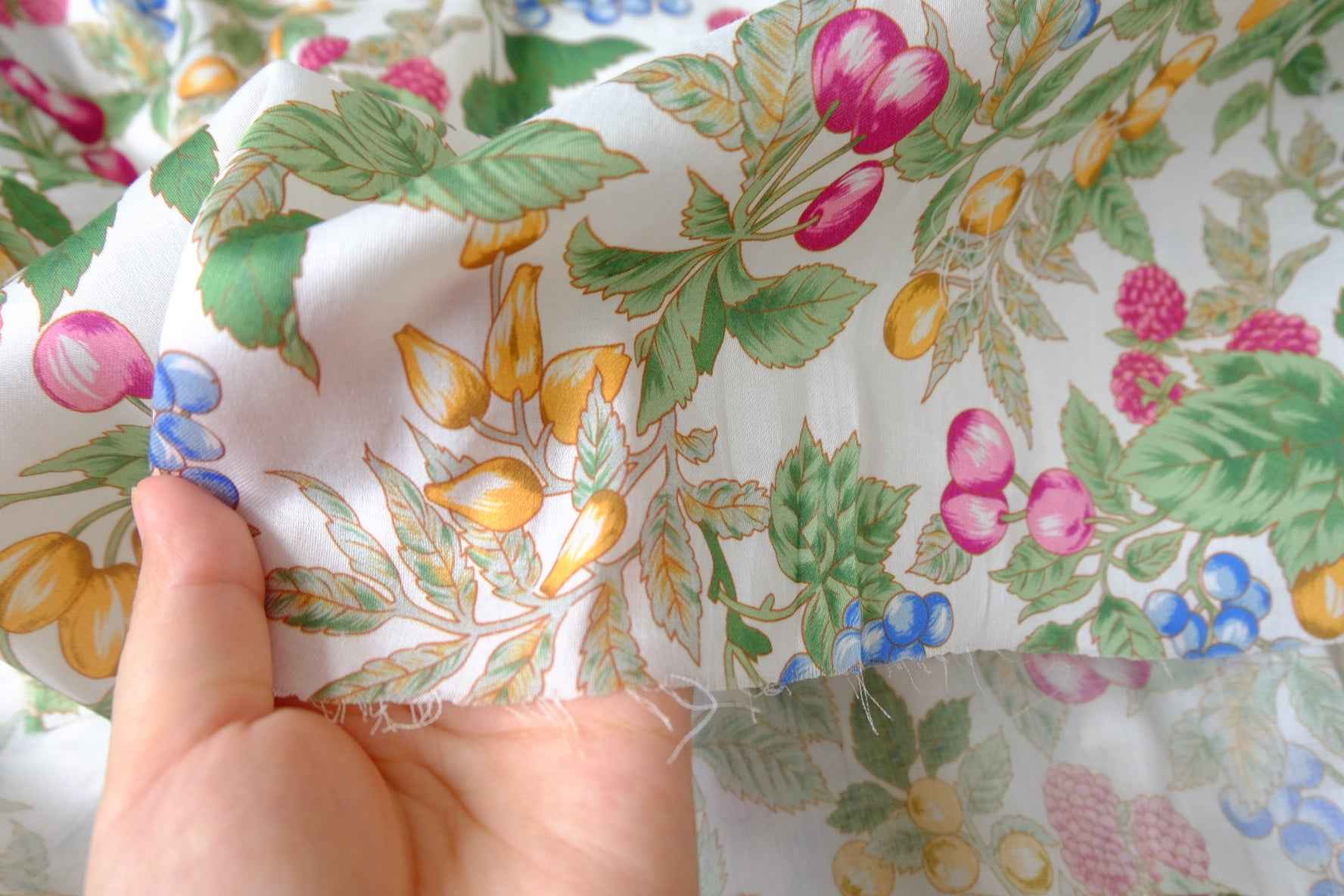 Silky Berry Garden Cotton Sateen Fabric — 2.19 yd
