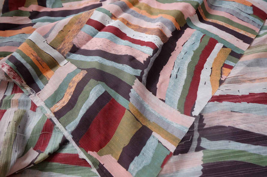 Abstract Brushstroke Fine Linen Fabric - 1.64 yd