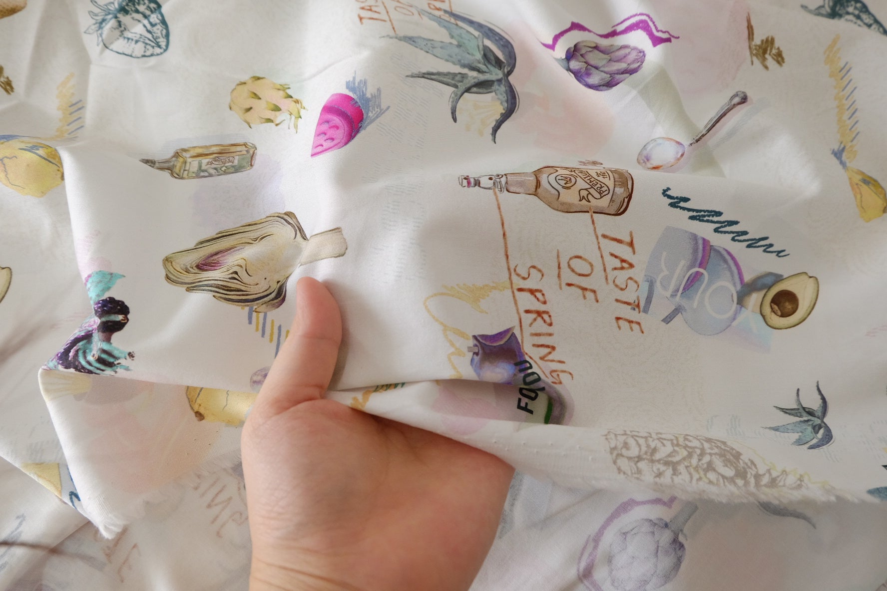 Avocado & Artichoke Novelty Cotton Fabric – 2.2 yd