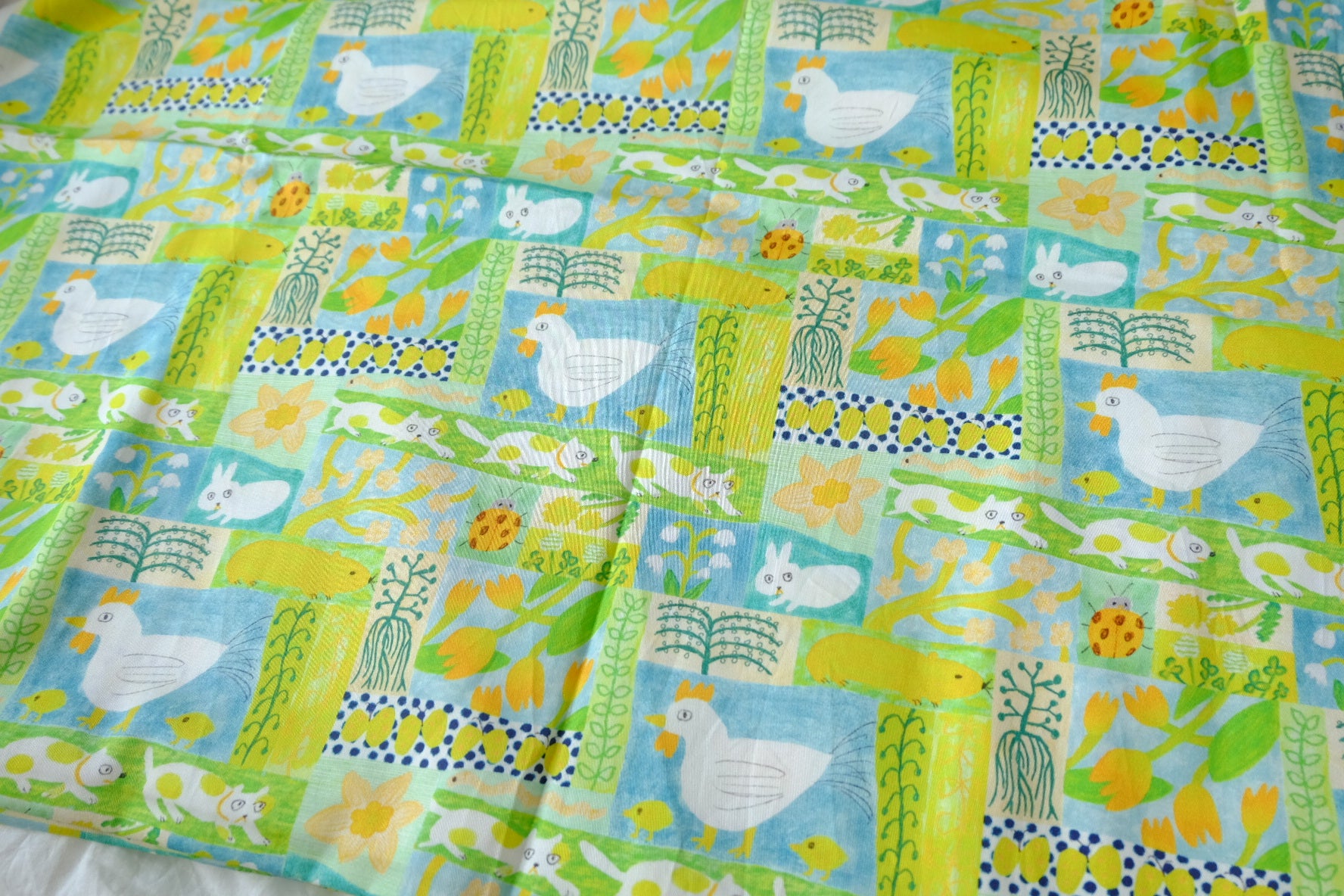Playful Farm Print Cotton Sateen Shirt Fabric (2.2 Yards)
