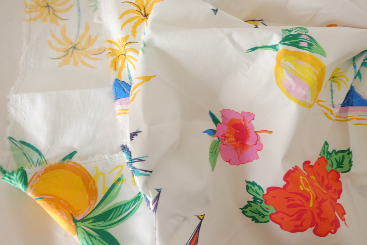 Tropical Holiday Cotton Poplin Remnant – 1.4 yd