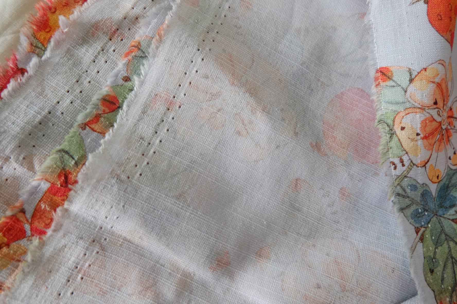 Strawberry Floral Linen Cotton Fabric – 2.2 Yards