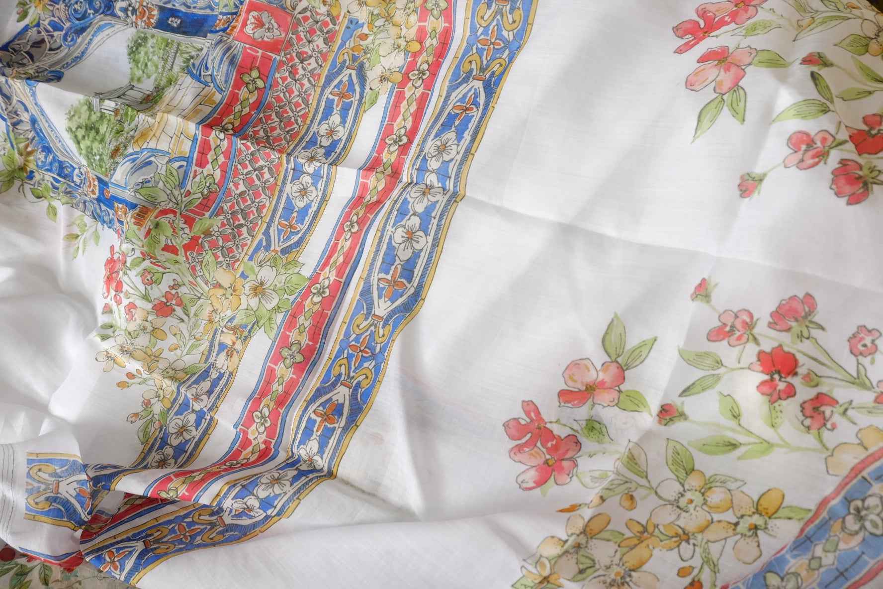 Garden House Printed Linen Panel Fabric - 2.52 yd
