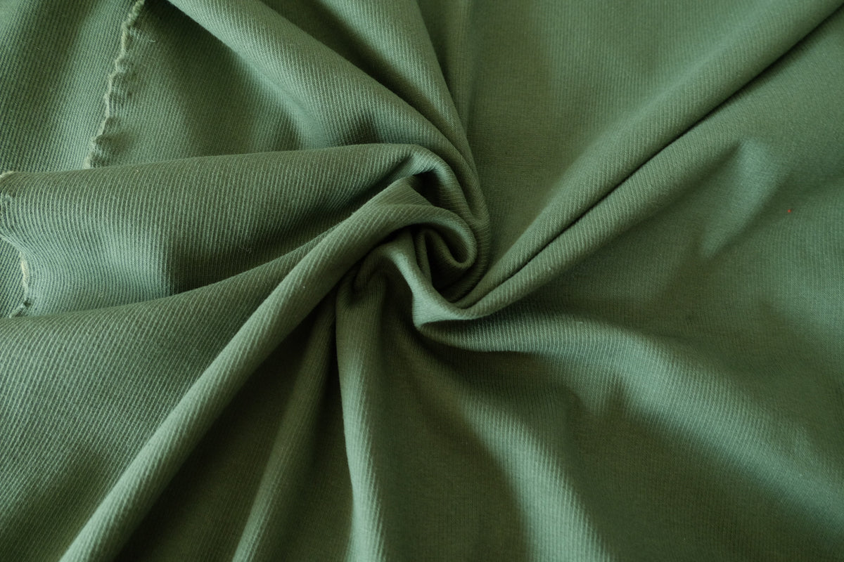 Sage Green – Soft Cotton Rib Knit Fabric – 1.64 yd