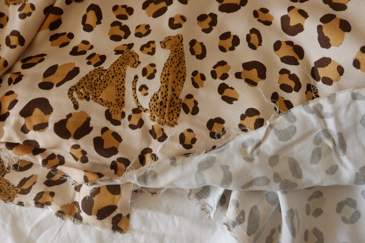 Wild Leopard Print Rayon Sateen – 1.64 yd