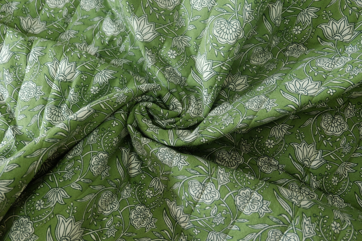 Green Botanical Quilted Cotton — 2.19 yd
