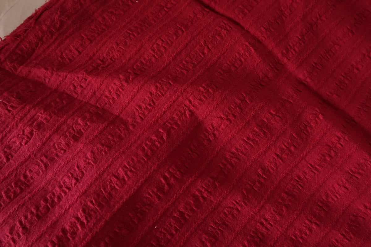 Crimson Texture – Textured Jacquard Cotton Fabric | 2.2 Yards