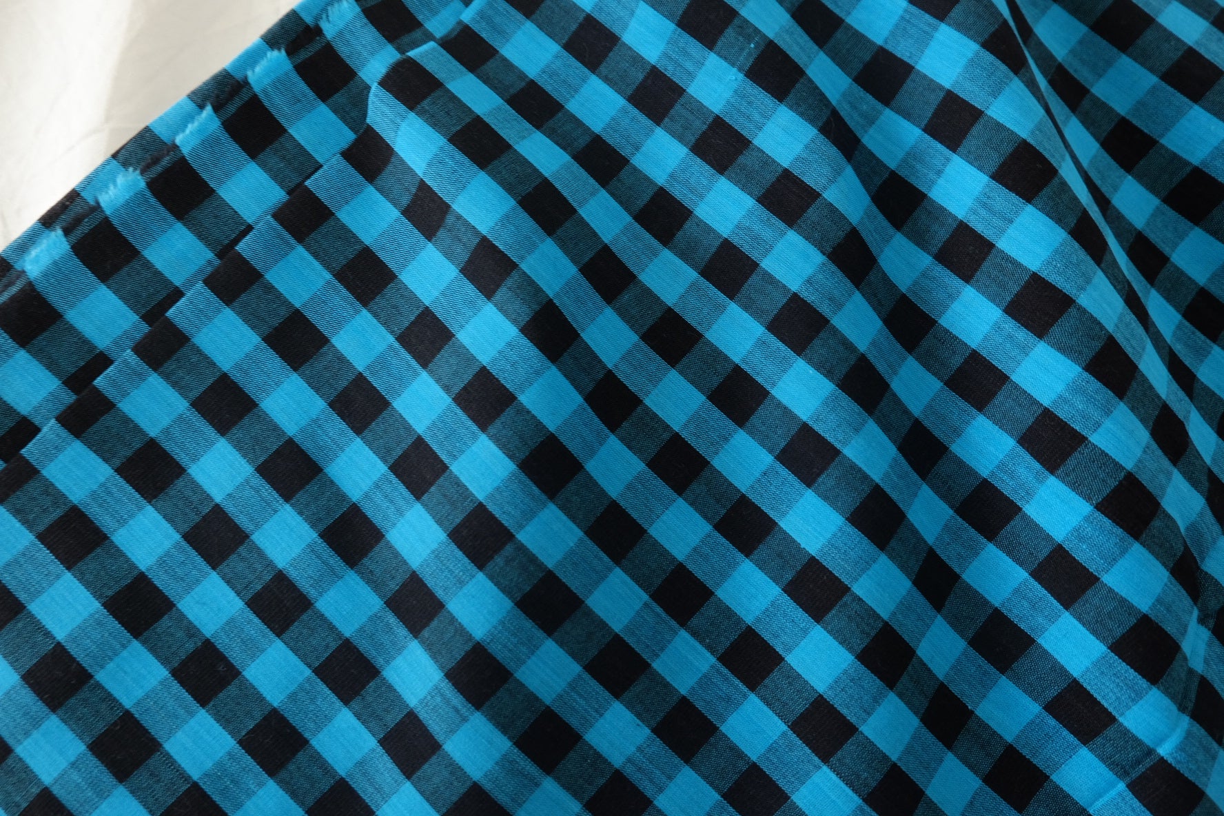 Electric Blue Yarn-Dyed Cotton Gingham – 3.3 yd