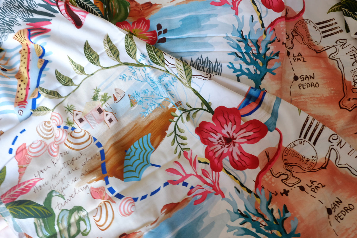 Tropical Travel Print Soft Cotton – 3.3 yd