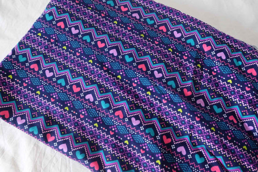 Colorful Heart Print Stretch Cotton Jersey – 1.6 yd