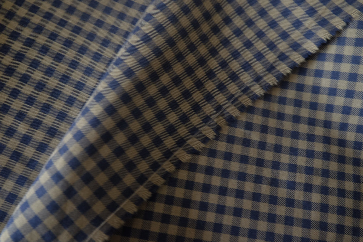 Soft Indigo Check Yarn-Dyed Cotton – 2.2 yd