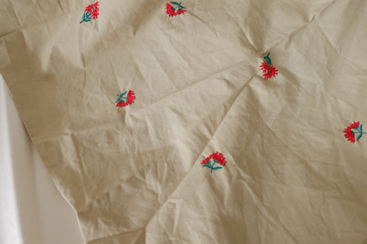 Embroidered Sand Cotton Twill – 2.2 yd