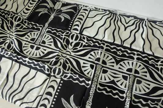 Black Tropical Border Cotton Poplin — 1.64 yd