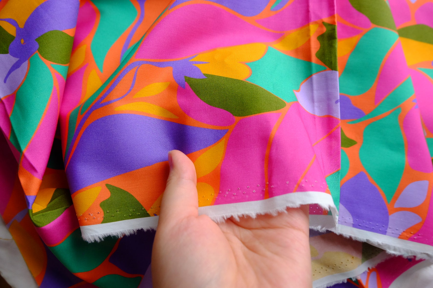 Tropical Colorblock Structured Cotton Poplin – 1.9 yd