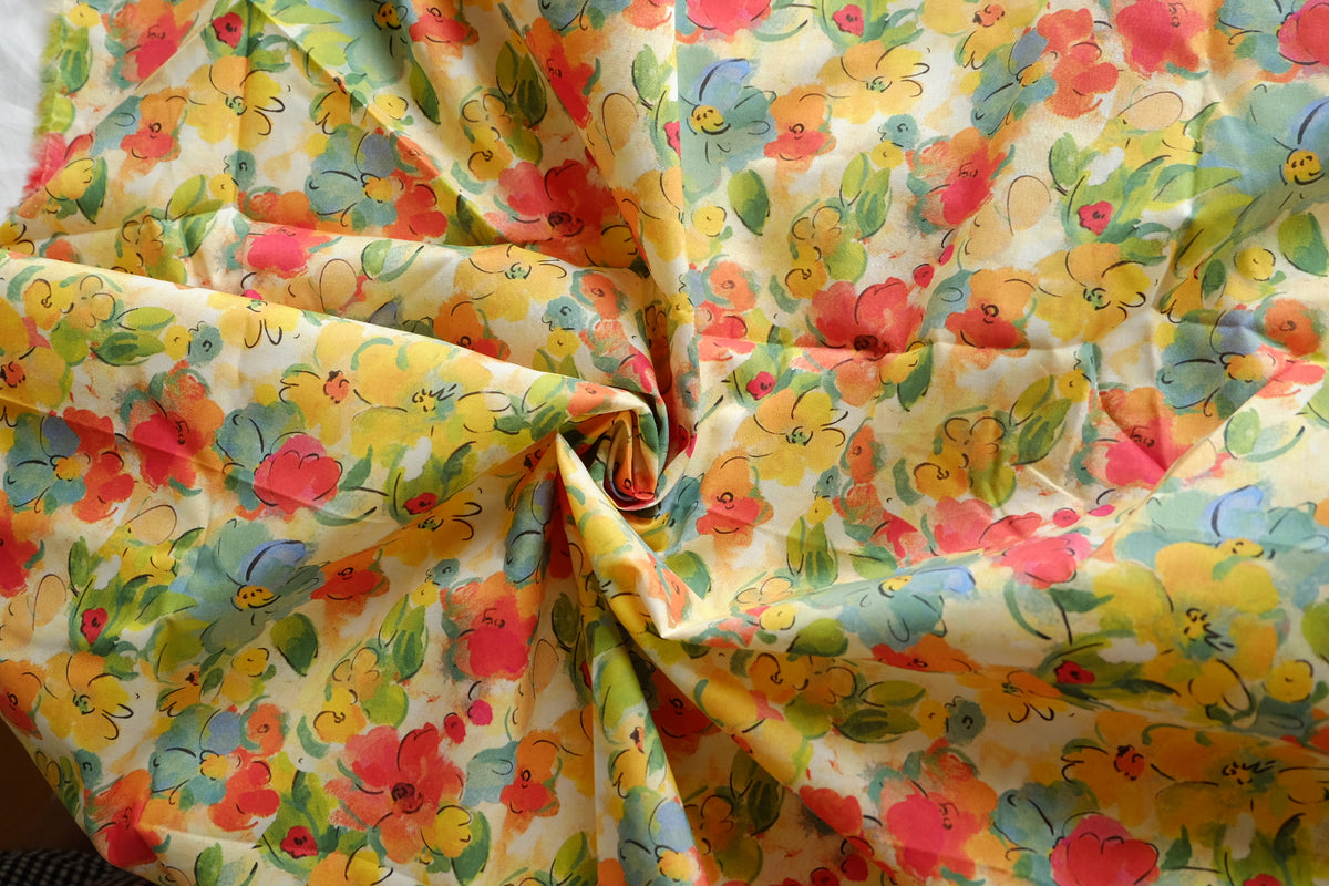 Watercolor Garden Cotton Poplin – 2.5 yd