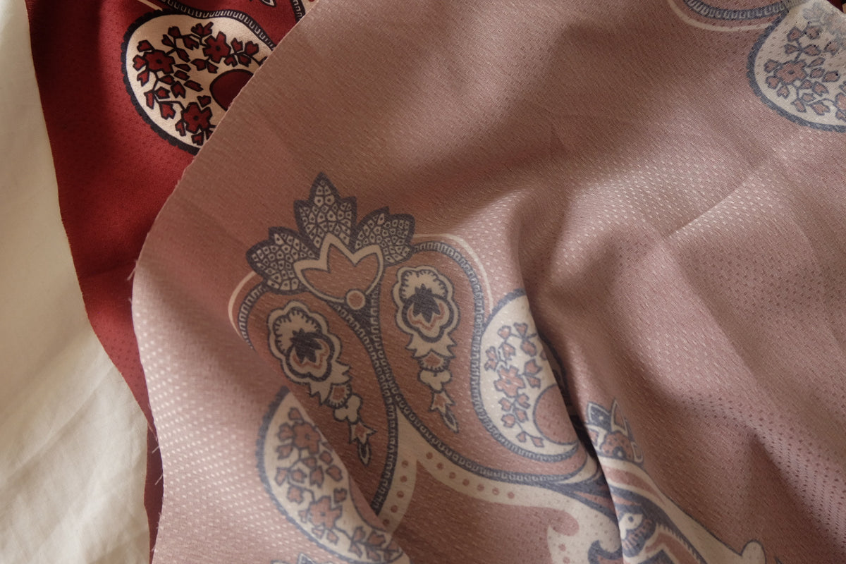 Rust Medallion Jacquard Silky Polyester – 2.2 yd