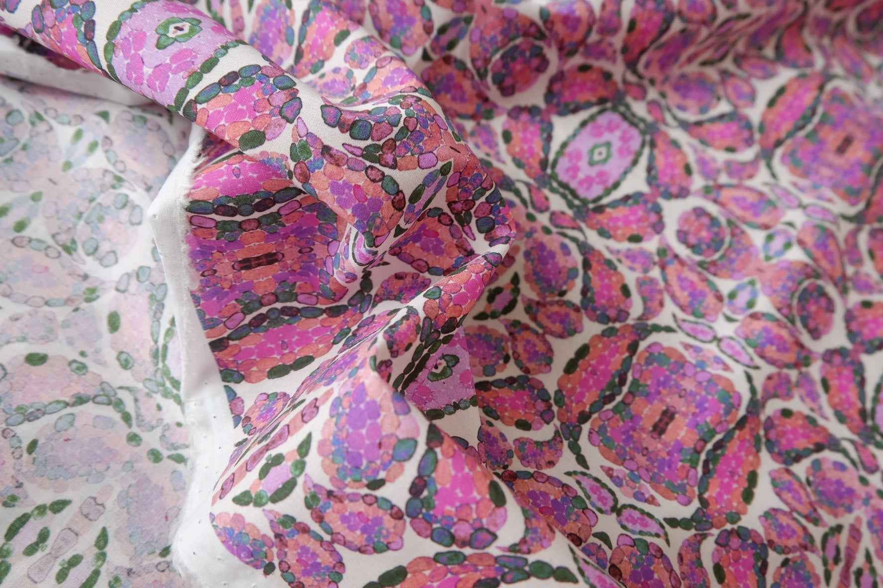 Pink Mosaic Floral Cotton Lawn — 1.64 yd Piece