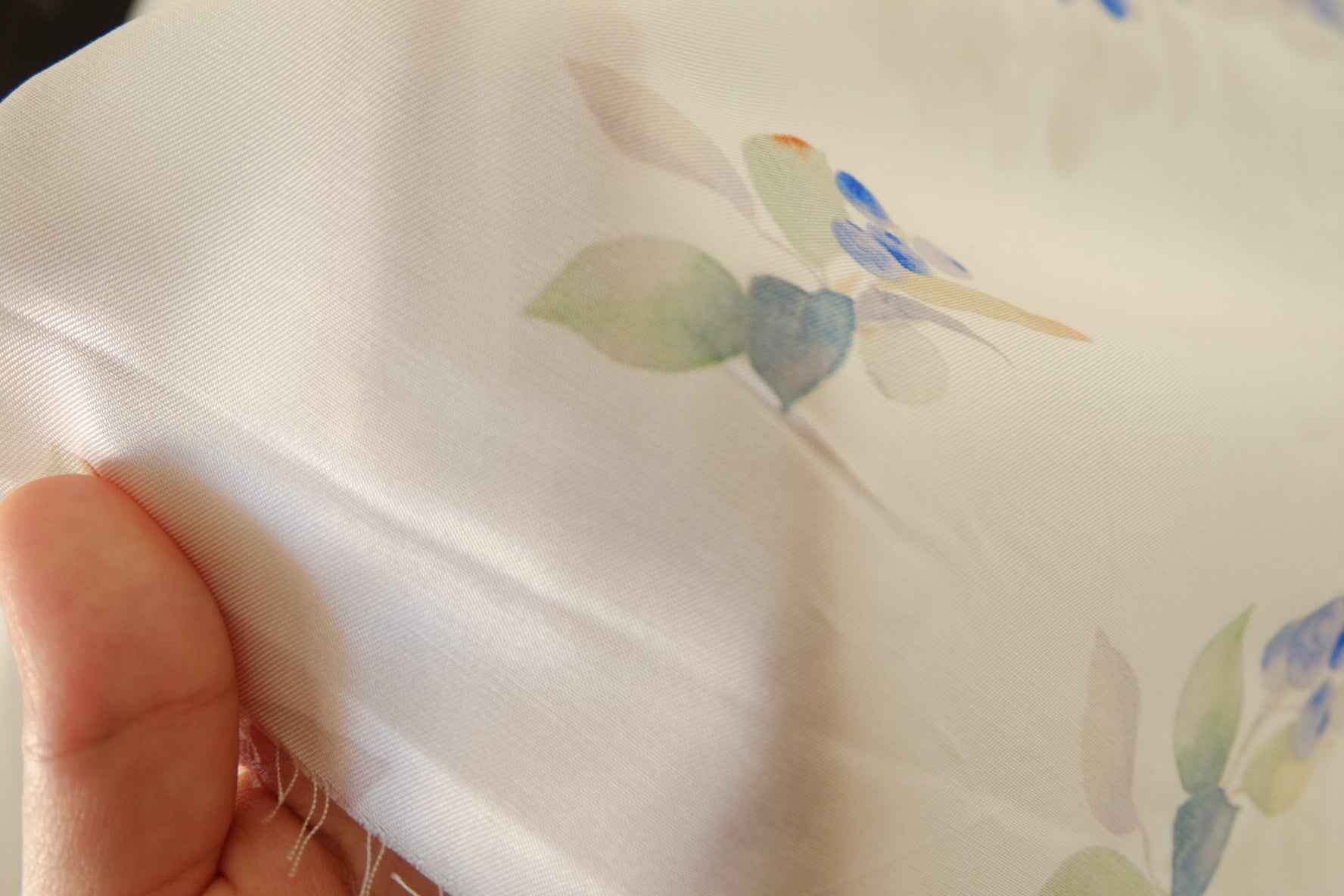 Silky Blue Floral Viscose Rayon Fabric – 3.3 yd