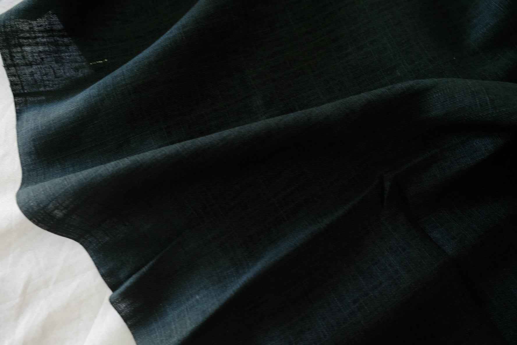 Dark Green Linen Cotton Fabric – 2.2 yd
