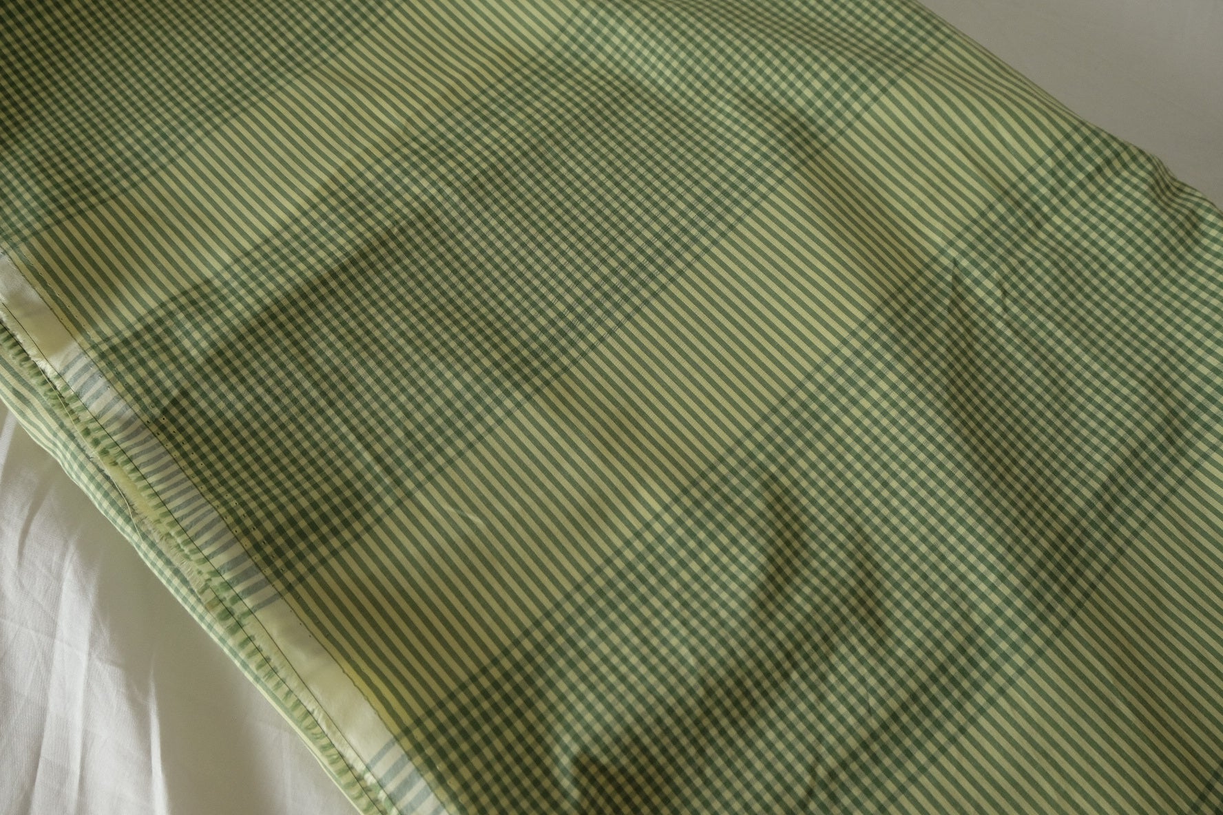 Soft Green Mixed Gingham Cotton Fabric – 2.19 yd