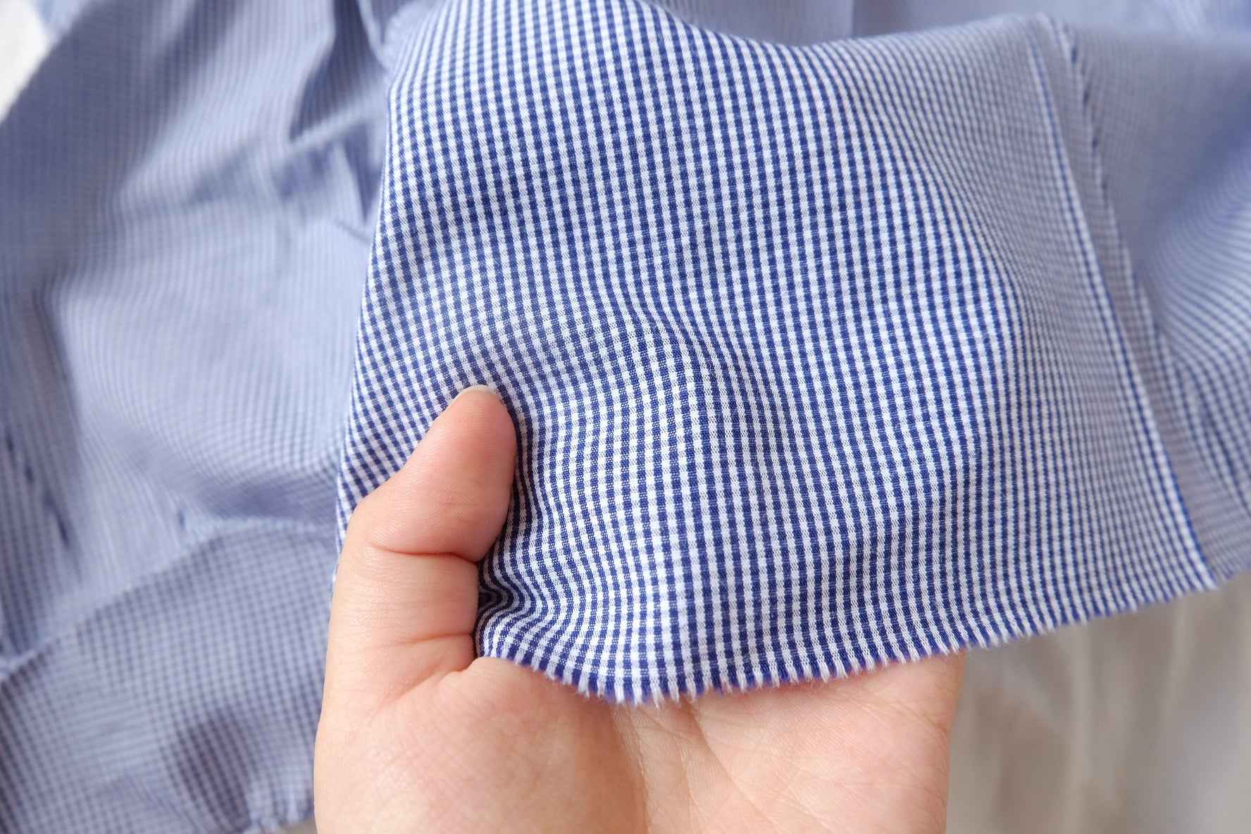 Navy Mini Gingham Cotton Fabric - 2.19 yd