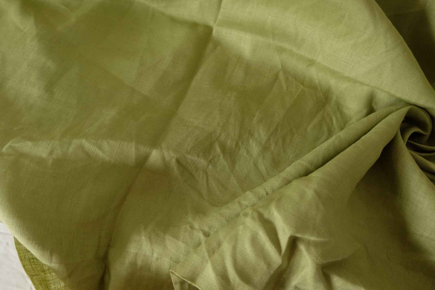 Light Olive Green Heavy Pure Linen — 1.64 yd