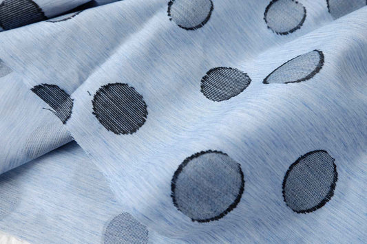 Blue Textured Dot Tencel Nylon Fabric — 1.64 yd Piece