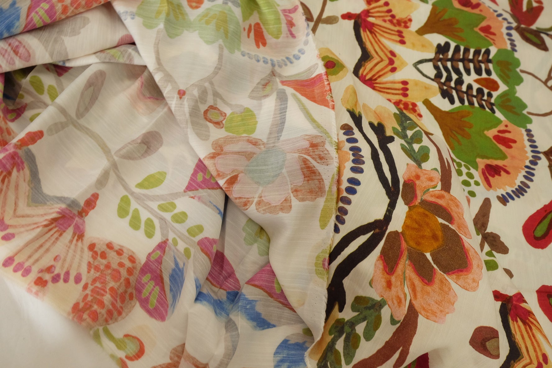 Painterly Floral Tencel Blend Fabric – 3.3 yd