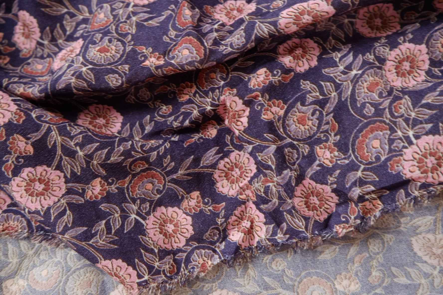 Vintage Floral Cotton Voile Fabric, Soft Airy Dress Weight, 3 Yards