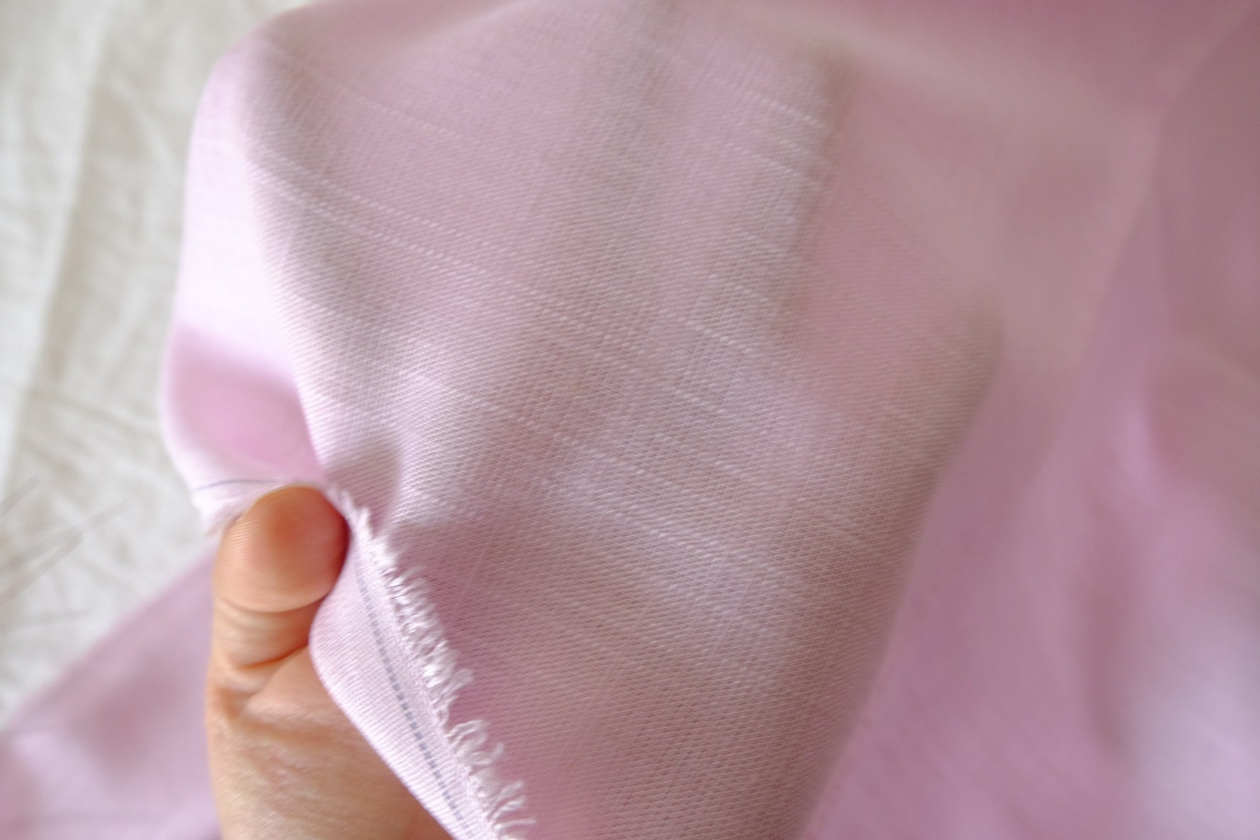 Soft Petal Lavender Linen Cotton Fabric, 2.19 Yards