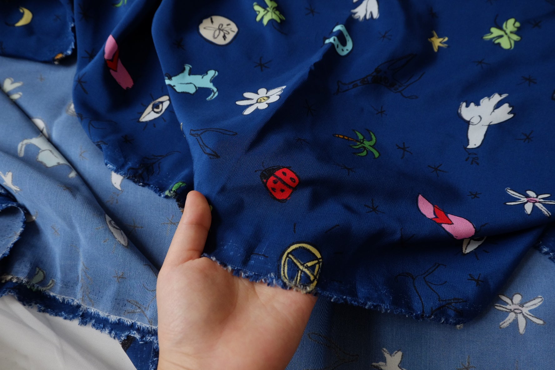 Storybook Symbols Cupro Fabric - 2.19 yd