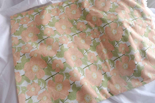 Peach Cottage Floral Cotton Poplin Fabric - 2.19 yd